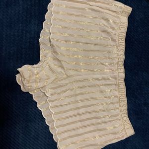 Victoria’s Secret sleep shorts. XL white and gold